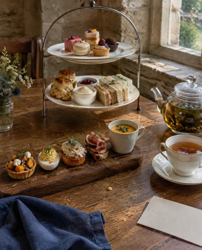 The Chef's Tea seasonal afternoon tea at Blue Thistle Tea Haus, Fredericksburg TX