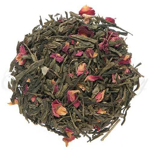 Pomegranate Sencha green tea from Blue Thistle Tea Haus, Fredericksburg TX