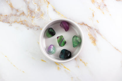 Multicolored Fluorite rolled stone