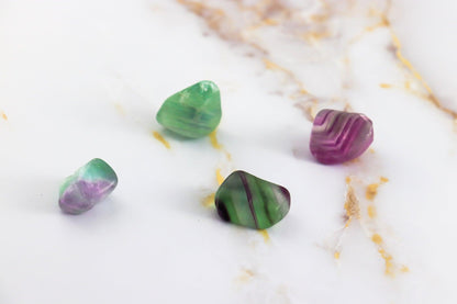 Multicolored Fluorite rolled stone