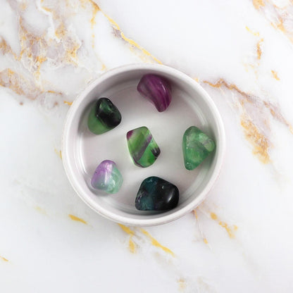 Multicolored Fluorite rolled stone