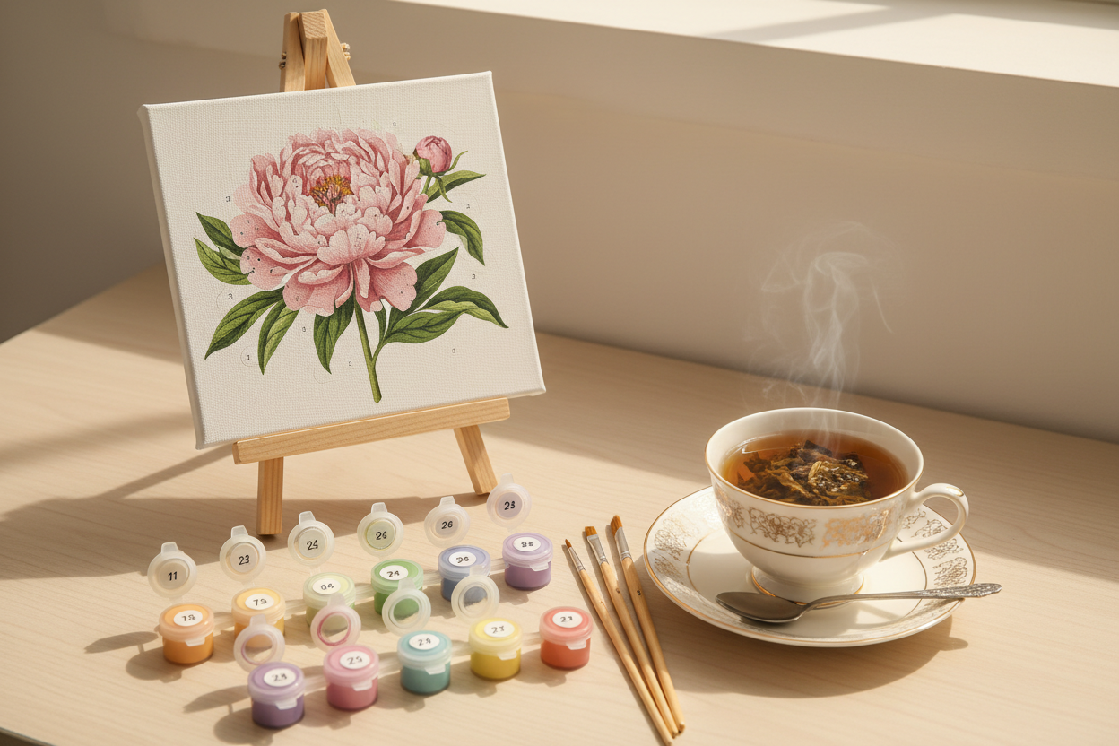 sip and paint by number w/tea cup